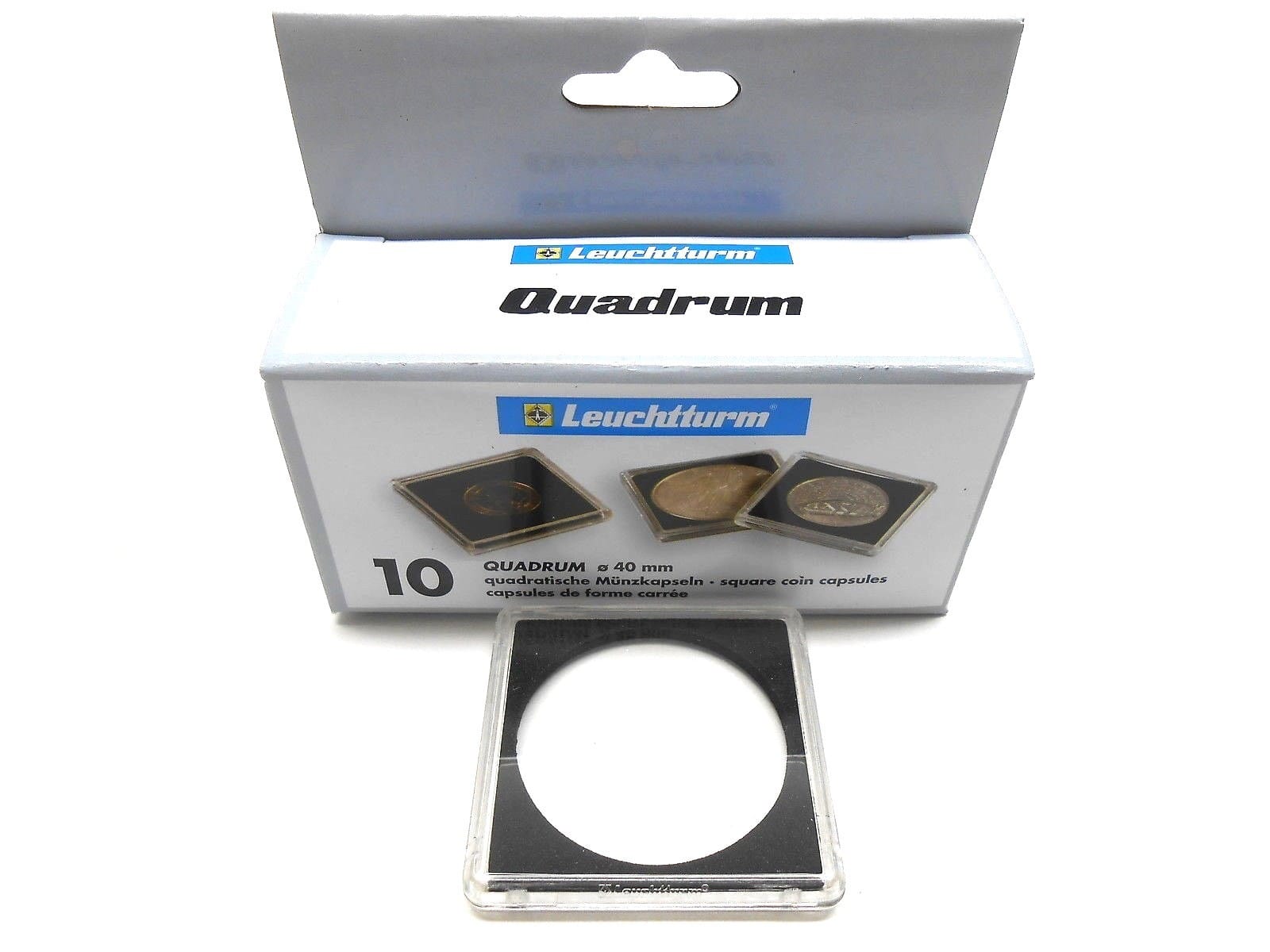 40Mm - 10 Quadrum Square Coin Holder Capsules For 10 Euro, 2000 Ptas Common 1 40mm - 10 Quadrum Square Coin Holder Capsules for 10 EURO, 2000 Ptas Common