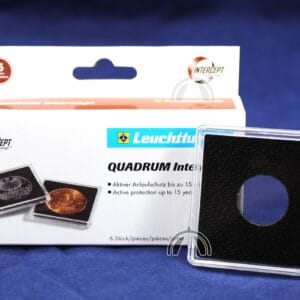 6 Pack 18mm QUADRUM INTERCEPT 2" x 2" Square Coin Holders for 5 Pence - New Size