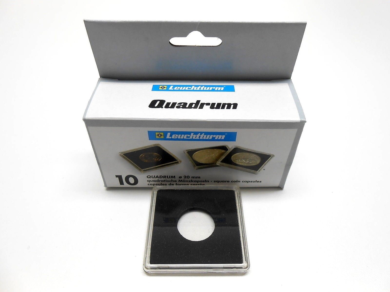 20Mm - 10 Quadrum Square Coin Capsule Holders For Euro 10 Cent And Other Coin 1 20mm - 10 Quadrum Square Coin Capsule Holders for Euro 10 cent and other coin
