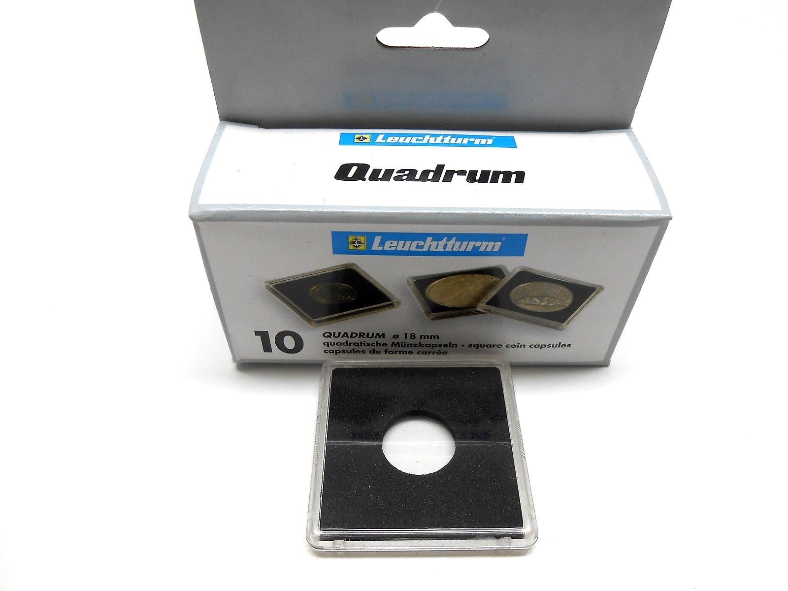 18Mm - 10 Quadrum Square Coin Capsule Holders For Us Dime &Amp; 1/10 Oz Gold Panda 1 18mm - 10 Quadrum Square Coin Capsule Holders for US Dime & 1/10 oz Gold Panda