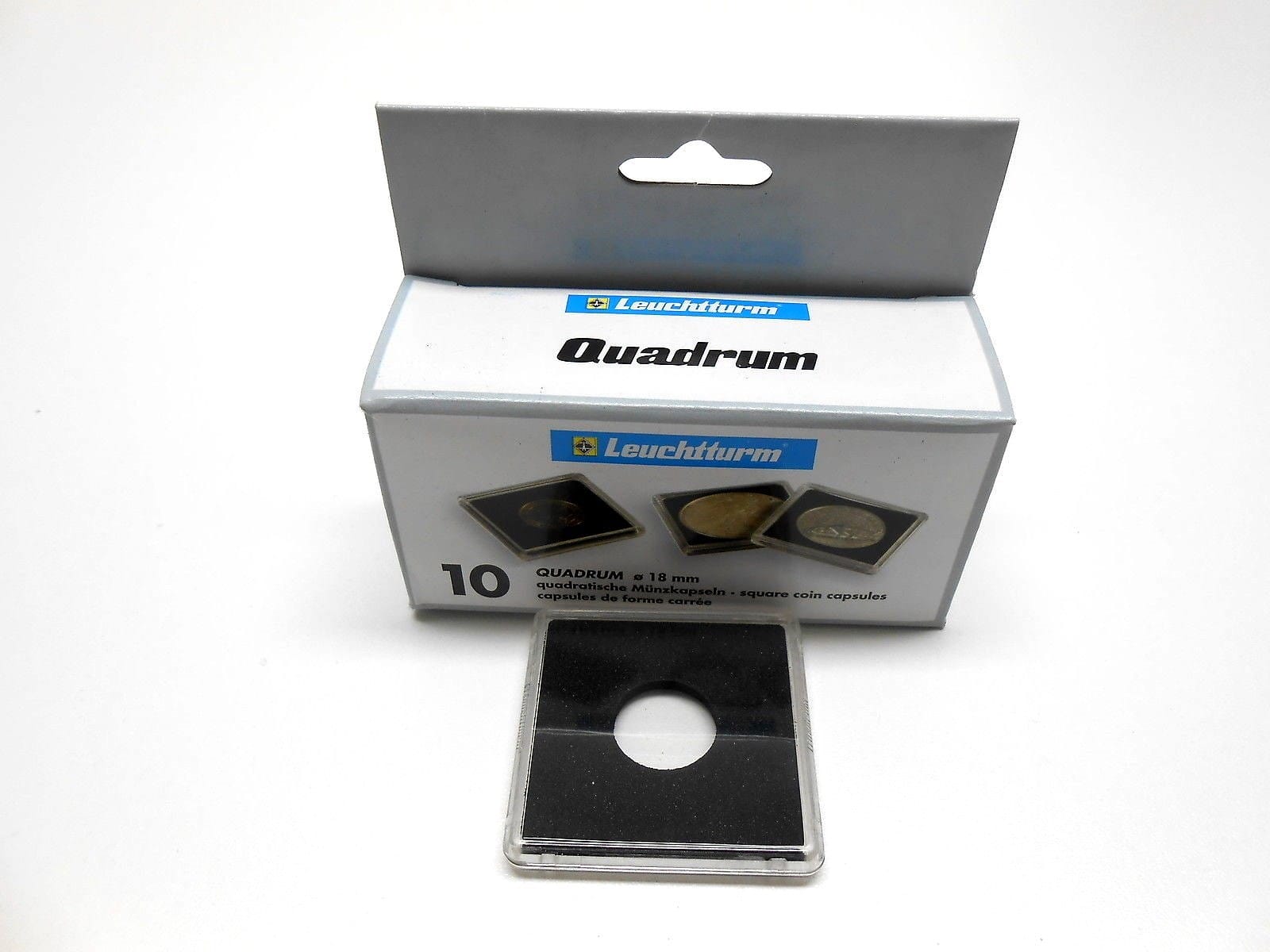 18Mm - 10 Quadrum Square Coin Capsule Holders For Us Dime &Amp; 1/10 Oz Gold Panda 2 18mm - 10 Quadrum Square Coin Capsule Holders for US Dime & 1/10 oz Gold Panda - Image 2