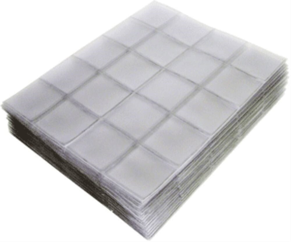 100 - Supersafe 1 1/2&Quot; X 1 1/2&Quot; Mini Coin Flips, Archival Quality 1.5&Quot; X 1.5&Quot; 1 Double Pocket 1 1/.2" x 1 1/2" flips