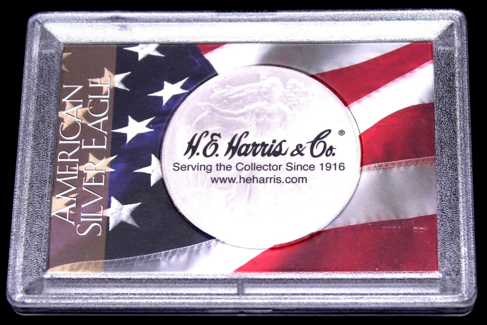 American Silver Eagle Plastic Display Case W Flag &Amp; Frosty Edges 1 American Silver Eagle case