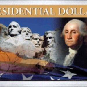 Large Presidential Dollar Frosty Case - 4 Holes for 4 Coins 3" x 5" HE Harris