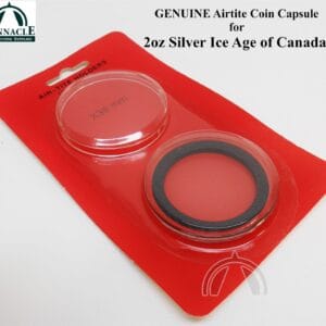 Air-Tite Coin Capsule w 38mm Black Ring for 2oz Silver Ice Age of Canada Coins