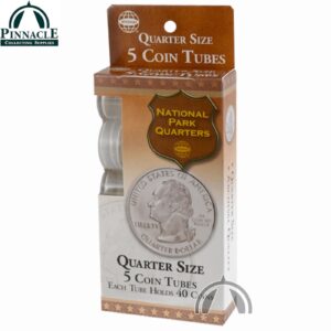 Quarter - 5 Round Plastic Coin Tubes Screw Lid by Whitman Coin Storage FREE SHIP