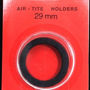 29mm AIRTITE COIN CAPSULE HOLDER Black Ring Lg Cent Wreath Lg Cent Cornet1816-36