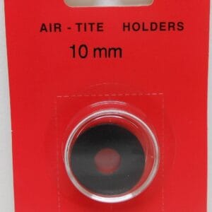 10mm Genuine Airtite Coin Capsule Holder with BLACK Ring for Mexican Maximilian