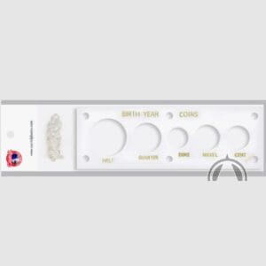 Capital Plastics White Birth Year US 5 Coin Set Holder / Great Gift Idea / 2x6