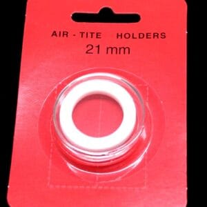 21mm Genuine AIRTITE Coin Capsule White Ring for EURO 5 Cent & German 10 Reichsp