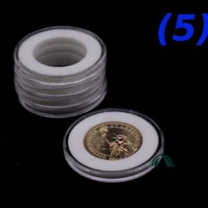 5 Airtite Coin Capsules w White Rings for SAC, SBA & President Dollars, 26mm