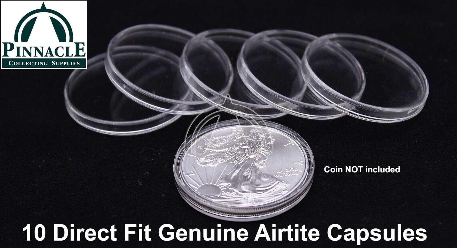 10 Direct Fit Air Tight Coin Holders For American Silver Eagle Dollar 40.6Mm 1 10 Direct Fit Air Tight Coin Holders for American Silver Eagle Dollar 40.6mm