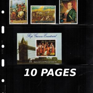 10 PAGES VARIO PLUS 3S Pocket Pages for Stamp, Currency Collecting Black
