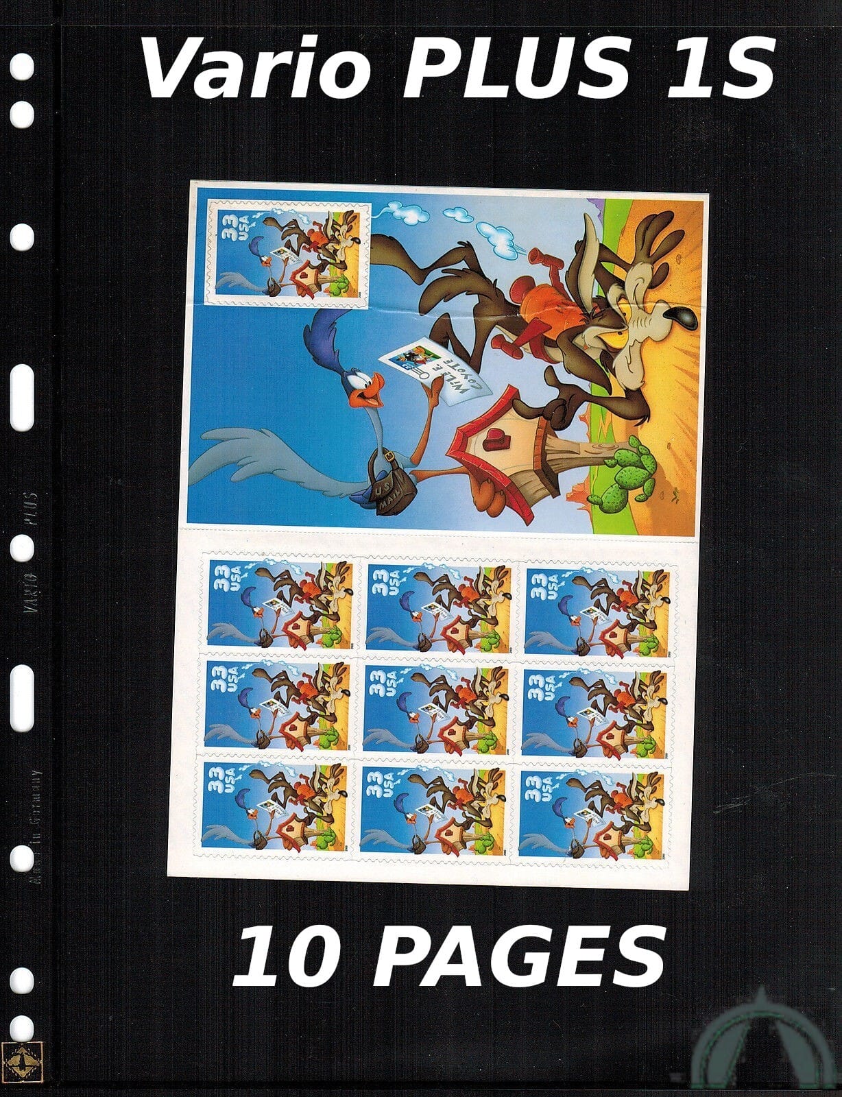 10 Vario Plus 1S Pocket Pages For Stamp Currency Collecting Black 8 1/2 X 11 1 10 VARIO PLUS 1S Pocket Pages for Stamp Currency Collecting Black 8 1/2 x 11