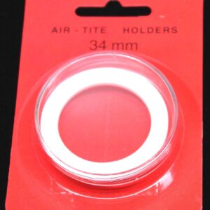 34mm Airtite Coin Capsule Holder w/ White Ring 1 oz GOLD Libertad, 1 Peso Silver