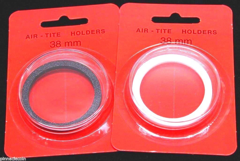 38Mm Airtite Coin Capsule Holder W/Black Ring For Peace / Morgan/ Ike Dollars 2 38mm AIRTITE COIN CAPSULE HOLDER w/BLACK RING FOR PEACE / MORGAN/ IKE DOLLARS - Image 2