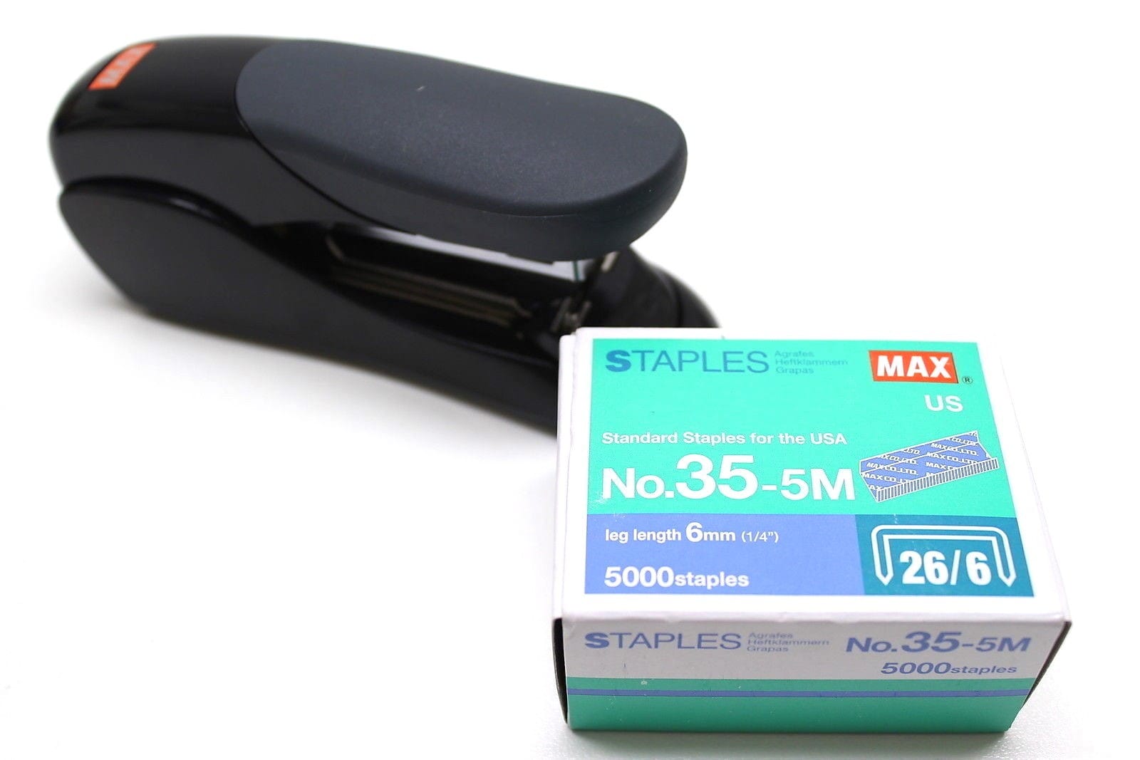 Flat Clinch Stapler &Amp; 5,000 Staples, Max Hd-50F Perfect For Coin Flips 1 flat clinch half length stapler
