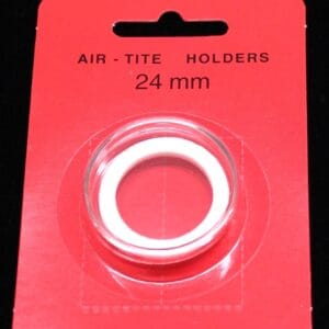 24mm GENUINE Airtite Coin Capsule Holder w WHITE Ring for US Quarter 25 Cents