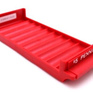 Penny Interlocking Coin Collecting Tray / Red Plastic / $5 Capacity
