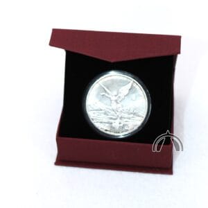 Burgundy Box | Mexican 1oz Silver Libertad in Direct Fit Air Tight Coin Capsule