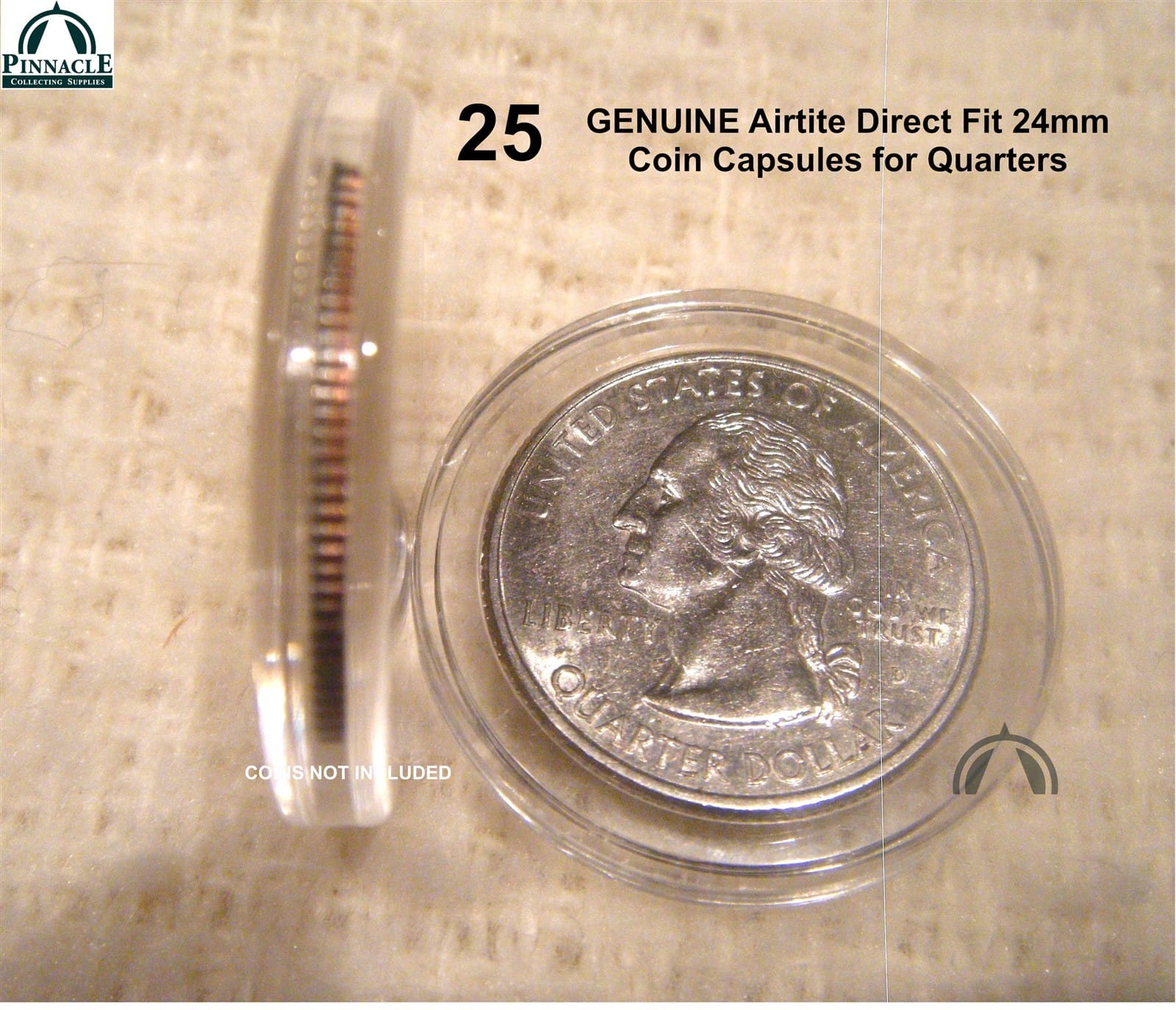 25 24Mm Genuine Airtite Direct Fit Coin Capsule Holders For Us Quarter / 25 Cent 1 25 24mm GENUINE Airtite Direct Fit Coin Capsule Holders for US Quarter / 25 Cent