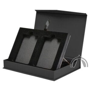 black presentation box for 2 slabs