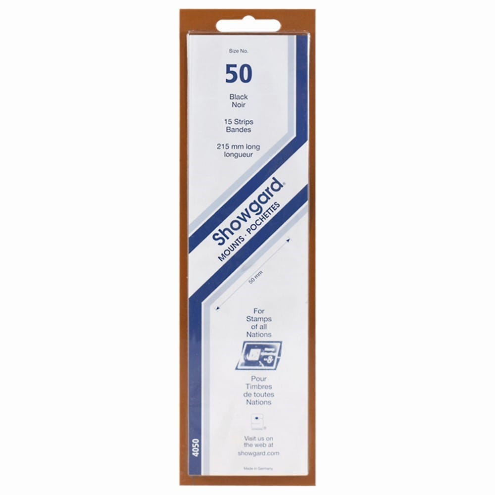 215Mm X 50Mm Showgard Black 15 Stamp Strips / Package For U.s. Plain Blocks Of 4 1 215mm x 50mm Showgard BLACK 15 Stamp Strips / Package for U.S. Plain Blocks of 4