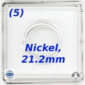 5 Five Whitman Clear Plastic 2x2 Snaplock Coin Holders for US Nickels | 21.2mm