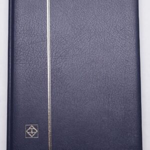 BLUE LEATHER 32 Page Stamp Stock Book, Black Pages, 9 Strips/Page - FREE SHIP