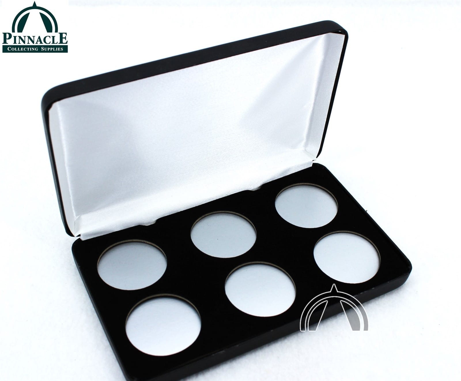 Black Leatherette Box For 6 Coins / Model H Large Coin Capsules Us Silver Dollar 1 Black Leatherette Box for 6 Coins / Model H Large Coin Capsules US Silver Dollar