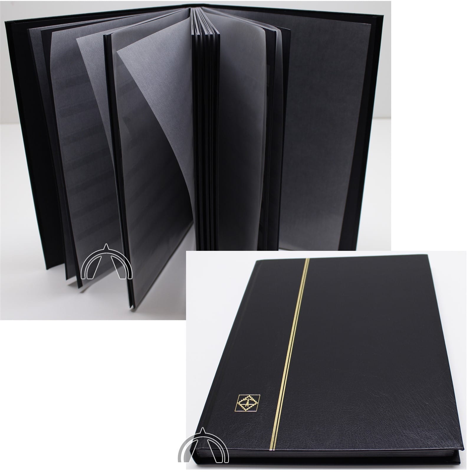 16 Page Black Hardcover Stamp Stock Book Black Pages Double Glassine 9 Strips 1 16 Page Black hardcover Stamp Stock Book Black Pages Double Glassine 9 Strips