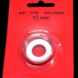 15mm AIR-TITE CAPSULE (HOLDER) FOR COIN, AIRTITE w White RING - FREE SHIPPING
