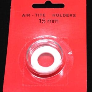15mm AIRTITE COIN CAPSULE w WHITE FOR GOLD $1 (type 2 & 3) & 1/2 Dimes 1829~1873