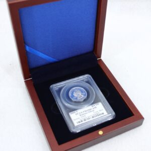 Wood Box for 1 Certified Coin Slab from PCGS or NGC / Solid Wood Top & Mahogany