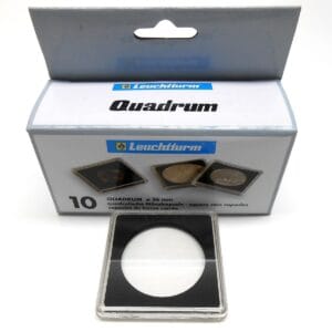 36mm - 10 Quadrum Square Coin Capsule Holders for 5 Ruble and other coins