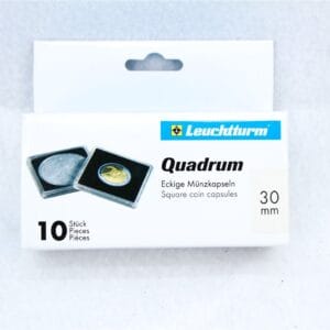 30mm - 10 Quadrum Square Coin Capsule Holders for US Kennedy Half Dollar