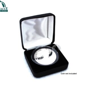 Black Leatherette Box & Coin Capsule for 1oz American Silver Eagle Dollar