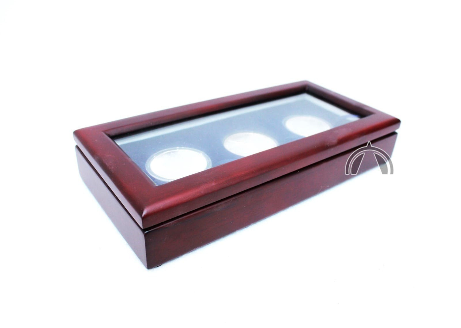 Wood Box With Glass Top For 3 Canadian 1Oz Silver Maple Leaf Coins 1 Wood Box with Glass Top for 3 Canadian 1oz Silver Maple Leaf Coins