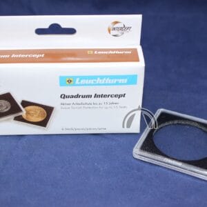 (6) 39mm QUADRUM INTERCEPT Square Capsules for 1oz Silver Britannia Since 2013