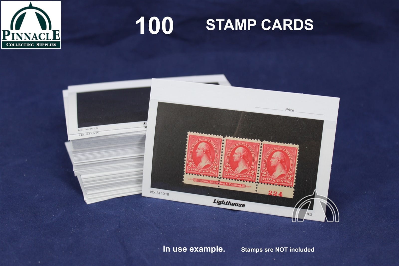 100 Stamp Dealer Catalog Cards, Black Background With Clear Window By Lighthouse 1 100 stamp dealer cards