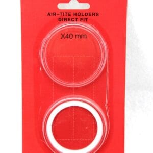 X40 mm AIRTITE COIN CAPSULE HOLDER w WHITE RING for PROOF AMERICAN SILVER EAGLE
