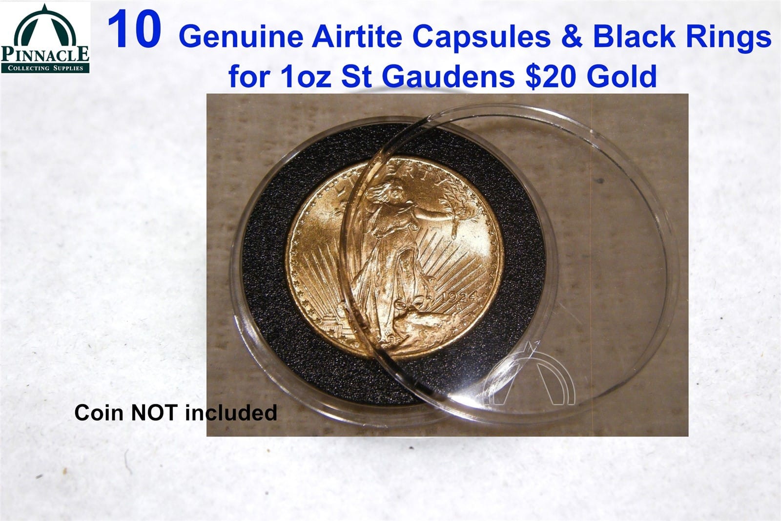 10 Genuine Airtite Coin Capsule &Amp; 34Mm Black Rings For 1Oz St Gaudens $20 Gold 1 10 Genuine Airtite Coin Capsule & 34mm Black Rings for 1oz St Gaudens $20 Gold