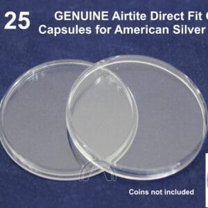 25 Direct Fit Airtite Coin Capsules American Silver Eagle Dollar 40.6mm 40mm H40