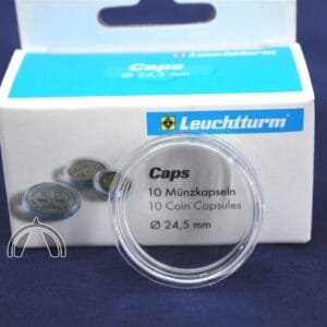 10 DIRECT FIT 24.5MM COIN CAPSULES FOR US QUARTER EURO 50 Cent Denmark 2 KRONER