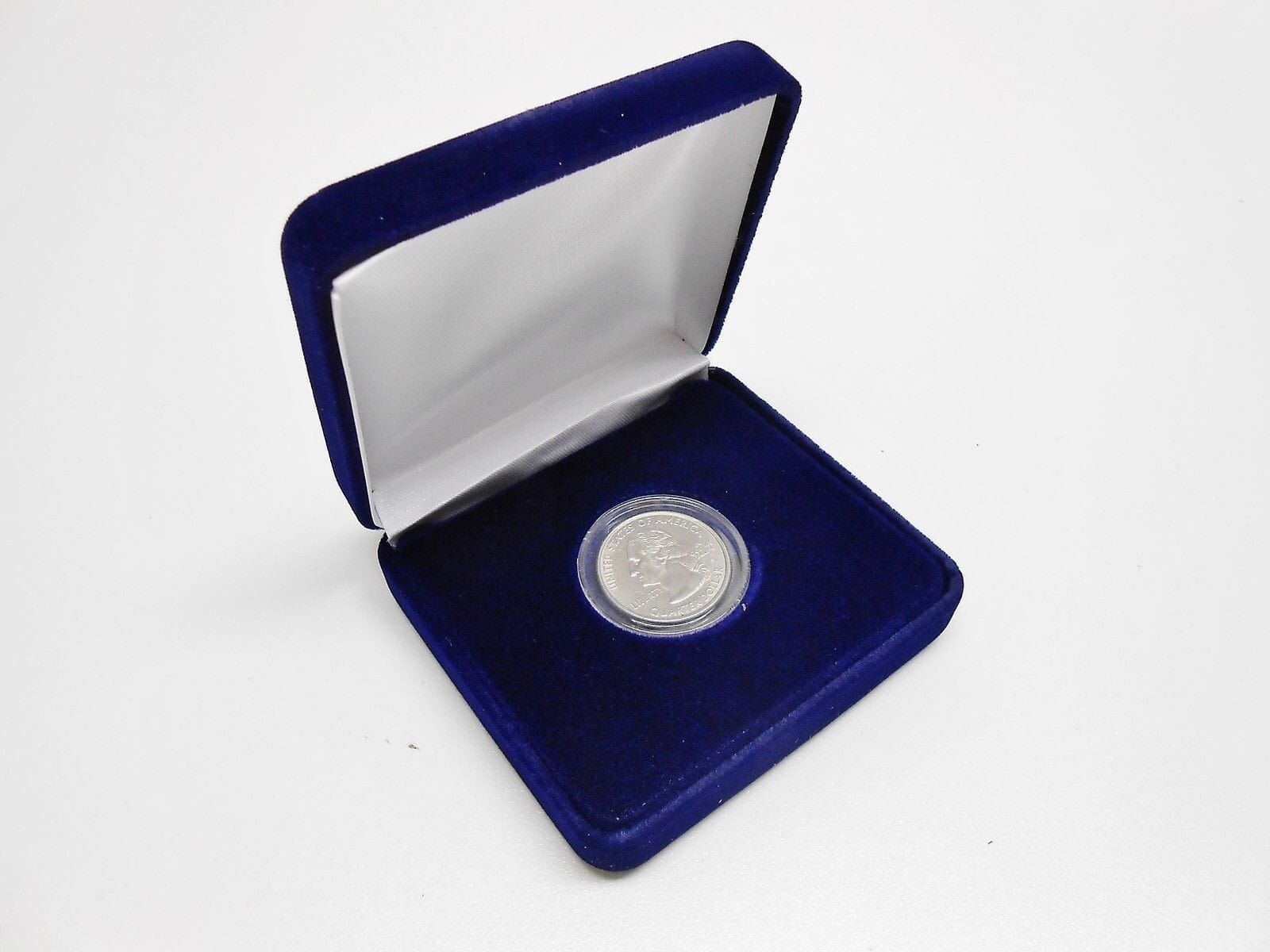 Velvet Box For Penny, Nickel, Dime, Quarter In Model A Airite Capsule Holder 1 Velvet Box for Penny, Nickel, Dime, Quarter in Model A Airite Capsule Holder