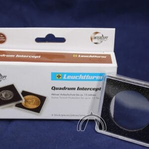 6 Pack 33mm QUADRUM INTERCEPT 2"x2" Square Capsules for 1oz Gold Krugerrand