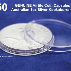 50 GENUINE Airtite Coin Capsules for Australian 1oz Silver Kookaburra - H 40.6mm