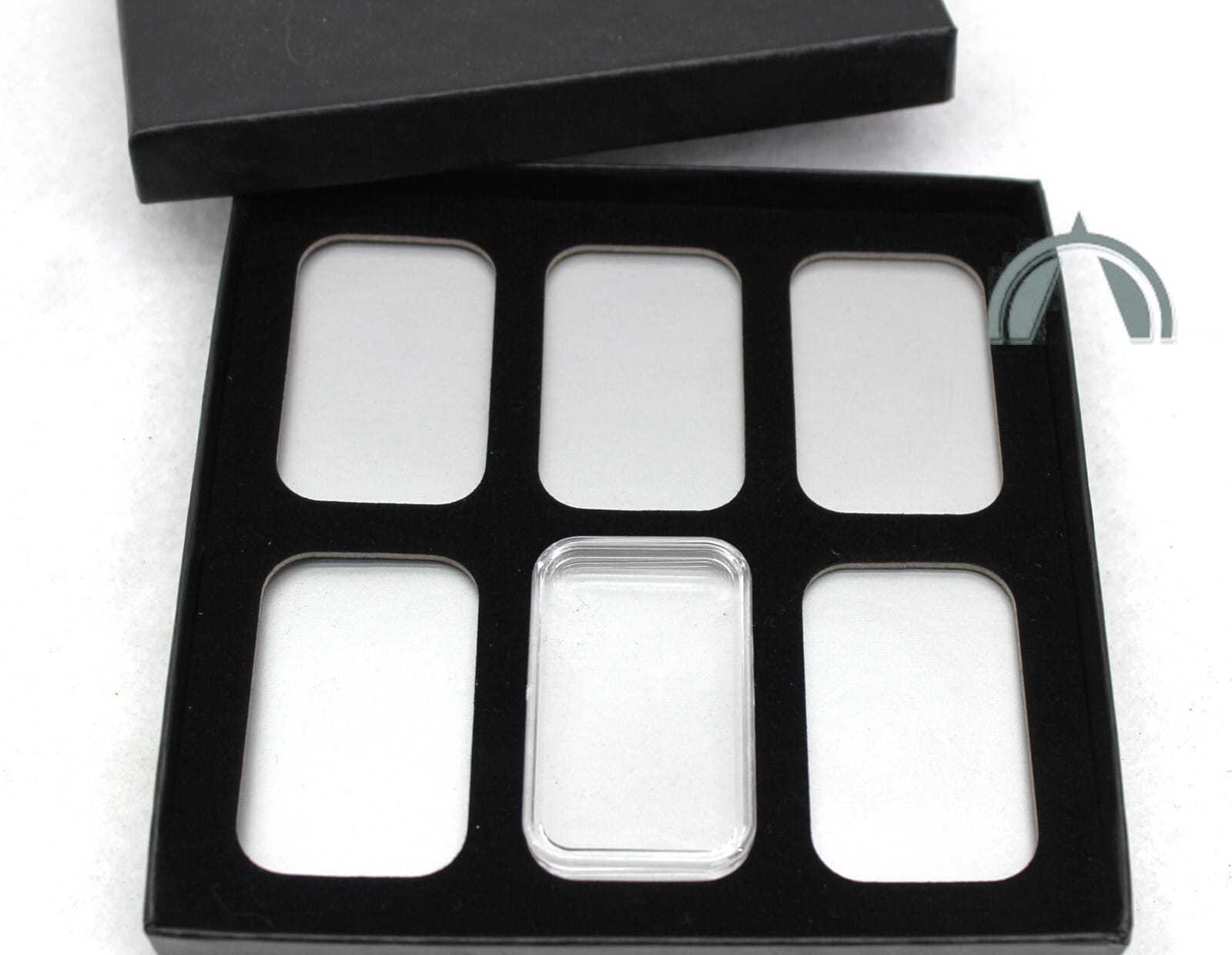 Storage &Amp; Display Box For 6 1Oz Silver Bars In Airtite Capsule Holders, Black 2 STORAGE & DISPLAY BOX FOR 6 1oz SILVER BARS IN AIRTITE CAPSULE HOLDERS, BLACK - Image 2