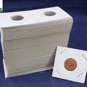 100 Premium Quality Cardboard & Mylar Coin Holder Flips for US Penny / Cent