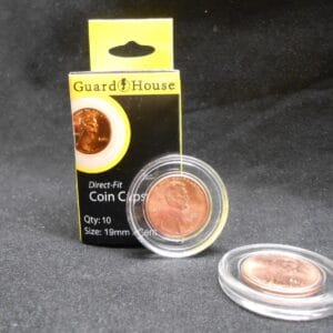 10 Direct Fit Guardhouse Coin Capsule Holders for US Penny & Other 19mm Coins